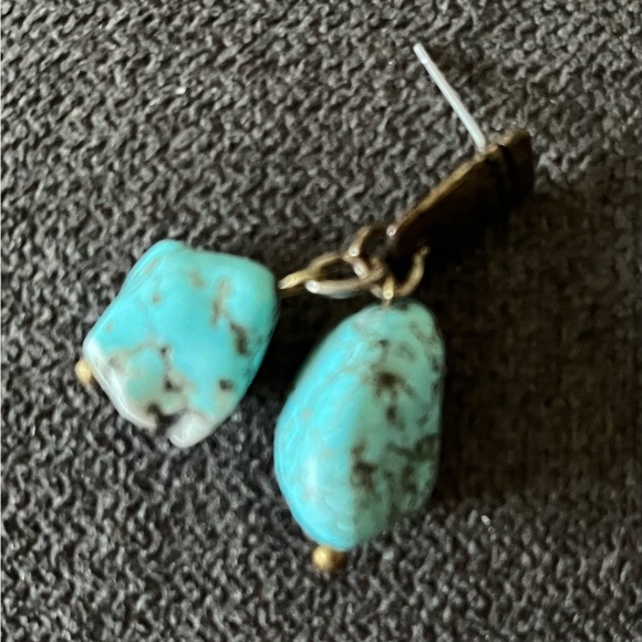Turquoise Boho Hanging Earrings - Picture 5 of 10